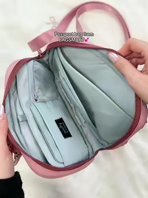 I’m literally the first person on the internet to find this gem💕 a perfect airport bag🤩#bagsmart #travelessentials #passportbag #airportbag #travelhack 