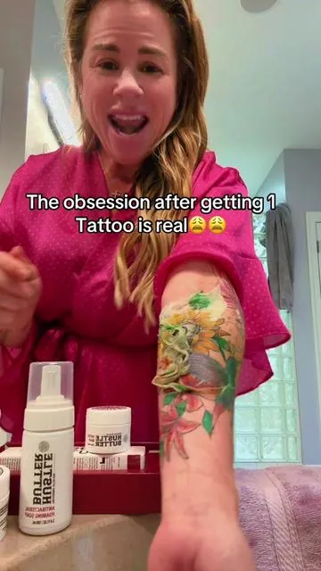 Can't wait to finish this sleeve.. I will always be a hustle butter girl! #hustlebutter #tattoo #sleeve #tattooaftercare #tiktokshopcreatorpicks 