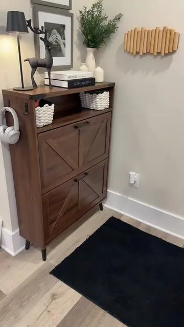 Elevate your Space, Declutter & Get Organized with this gorgeous shoe cabinet that is Functional! 💯 8 Colors to Choose from & 4 Door Cabinet Available at well. Featured:Brown 2 Door 45.3”x31.5”x9.4”