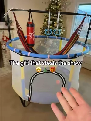 This is my three-year-old’s favorite toy right now. It’s a fully enclosed mini trampoline with a punching bag and all the extra features that keep little ones busy for a long time. Such a fun gift idea for the holidays, and it was super easy to set up. #kidstrampoline #toddlergiftideas #kidsexercisesathome #toyofthemonth #tiktokshopcreatorpicks 