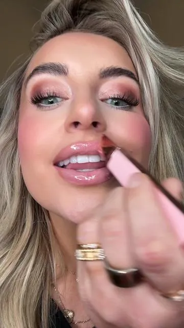 And for some reason the description says clear so I almost didn't get it 😂 it's sheer but it's not clear to me 😂 #milkypink #pinklipgloss #perfectpinklips #lipcombo #makeupmusthaves 