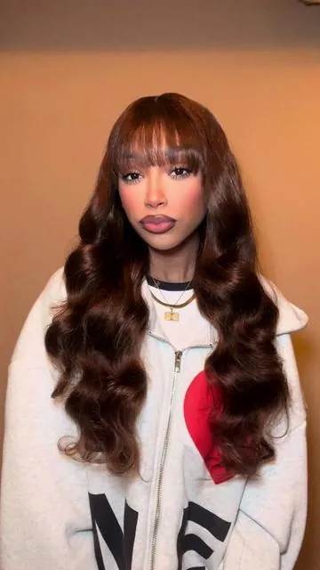 Warm and shiny color!!! The best quality chocolate brown wig From @Cheetah Beauty Hair Shop  #humanhairwigs#chocolatebrownwig #WigStyling ##TikTokShopHolidayHaul  