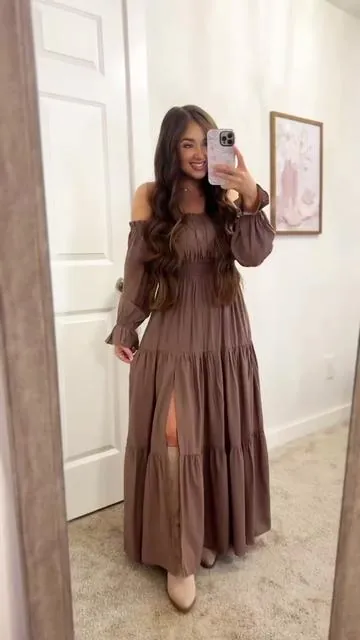 Finally got the coffee brown color in this dress & I’m OBSESSED 🤍  #TikTokShopHolidayHaul #FashionDeals #TikTokShopCreatorPicks #tiktokshopdress #zesica @ZESICA-USA 