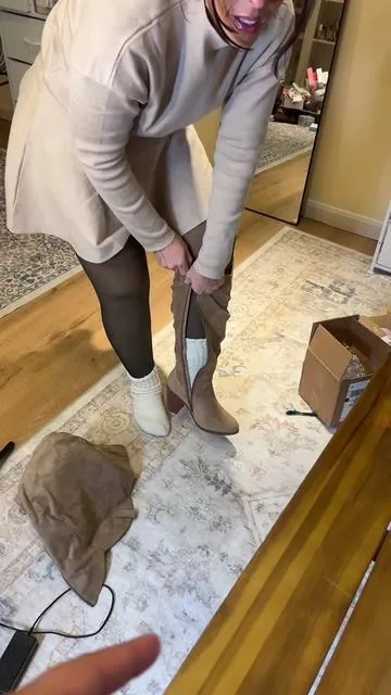 I have them in cream and black! Obsessed!!! EXTRA WIDE CALF BOOTS!  #plussize #extrawidecalf #widecalfboot #lipedemalegs 