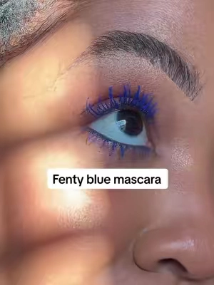 This absolutely EATS!! Blue mascara from @Fenty Beauty @Fenty Skin @Fenty Hair  #fentybeauty #bluemascara #fentymascara #amplifyyoureyes #hellathiccmascara 