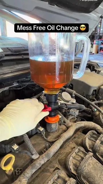 This Oil Funnel Set Makes doing Oil Changes less Frustrating!  I don’t know why so many makes have oil fill Holes that don’t really let a normal funnel fit and it ends up tipping or moving while you pour the oil!  This funnel is great for any Technician or Garage.  Less mess equals less time! #mechanictools #diymechanic #lubetech #oilfunnel #mechaniclife 