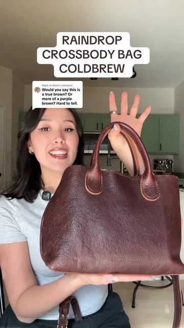 Replying to @Danii RAINDROP CROSSBODY BAG IN COLDBREW IN SIZE LARGE#portlandleather #leatherbag #handbags #portlandleathergoods 