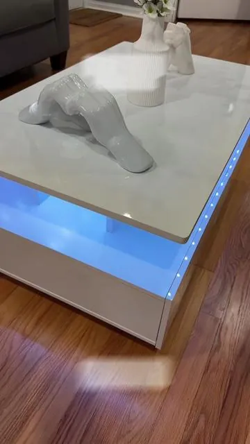 Mesa de centro o Coffe table con luces led súper bonita y aún súper precio #coffetable #mesadecentro #tiktokshopholidayhaul #tiktokshopcreatorpicks #homedecor 