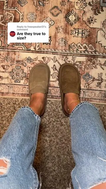 Replying to @freespeaker51 I would size up. #projectcloud #sliponshoes #suedeclogs #mules #tiktokshopcreatorpicks 