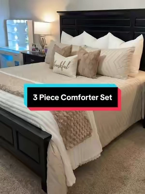Loving these huge sizes in this comforter set!  #comforter #comforterset #bedding #beddingset #neutralbedding 