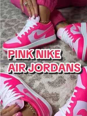THAT girl sneakers 💕 Perfect for everyday wear, errands, or dressing up your street style vibe! @Fly Kicks #pinksneakers #pinknikes #nikeairjordan #womenssneakers #pinkjordans 