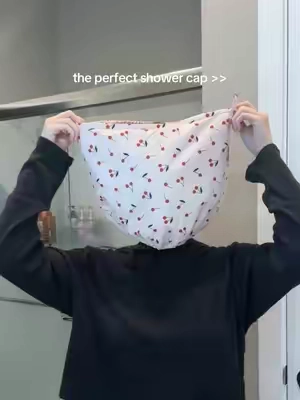 comes in the cutest cherry print and use the code KITSCHLOVE for an additional discount! #kitschshowercap #showercap #haircareroutine #tiktokshopcreatorpicks #satinshowercap @Kitsch LLC 