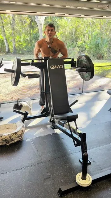 The perfect pressing machine DOES exist. It’s the GMWD V7. A beautifully brutal machine. It feels and looks so good. Yet it punishes you. The natural arc and converging track makes for an insane stretch and squeeze at the top. I’m most excited for the incline and shoulder press as I previously had a flat bench machine. If you’re looking to elevate your push days at home, this is the machine for you. 10/10 would recommend in every aspect. I get all my fitness equipment right here on the TikTok Shop. The link is in the bottom left corner of the video. #press #benchpress #pushday #musclebuilding #garagegym 