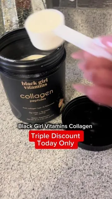 Don’t miss out on the flash sale on the @OfficialBGV collagen. #collagen #collagenpeptides #blackgirlvitamins #blackownedbusiness #over40 