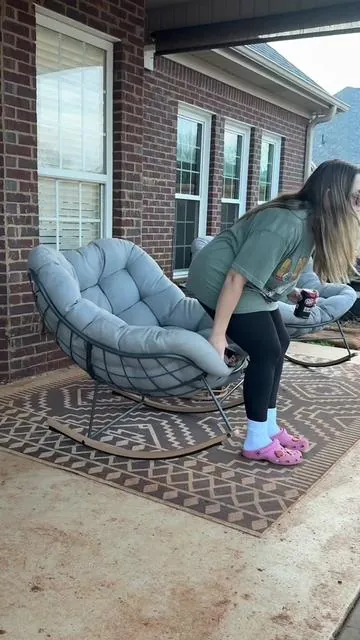 If you need me, I’ll be in the rocking chairs on my back patio ##rockingchair##patiodecor##outdoorfurniture 