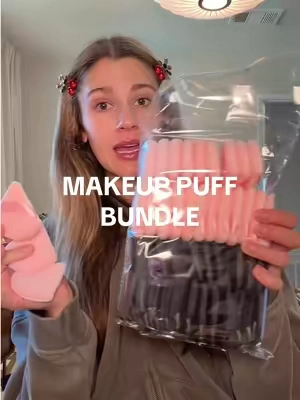 48 makeup puffs FOR HOW MUCH!?!? 😭 this is such a good deal and I will never have to buy another makeup puff in my life 😂 #makeuppuff #puffformakeup #makeuptools #makeuphack 