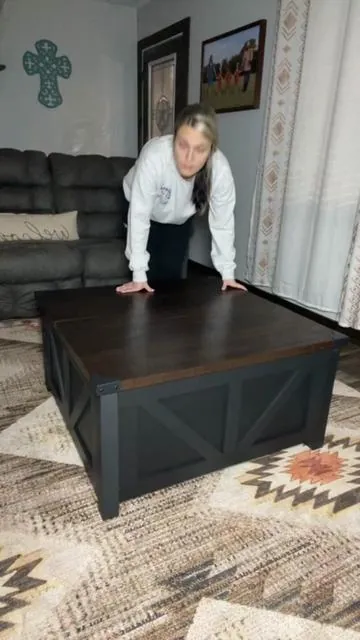 The farmhouse style coffee table you didn’t know you needed until now @FurnitureFinds Hub #furniturefinds #furniturefindshub #farmhousestyle #coffeetable #farmhouse 