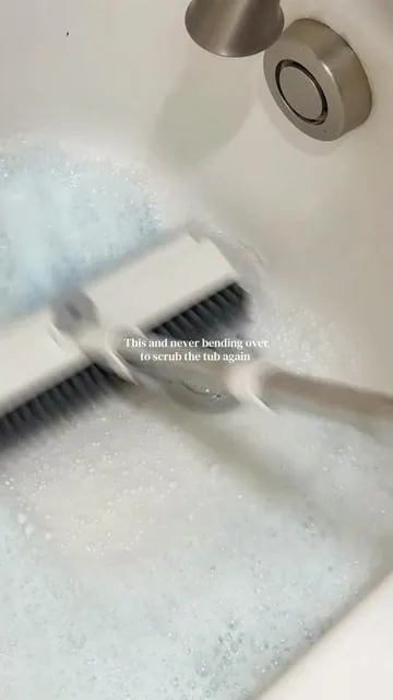 Thanks to whoever invented this 💖 #scrubbrush #bathtubclean #CleanTok #cleanwithme #cleaninghacks 