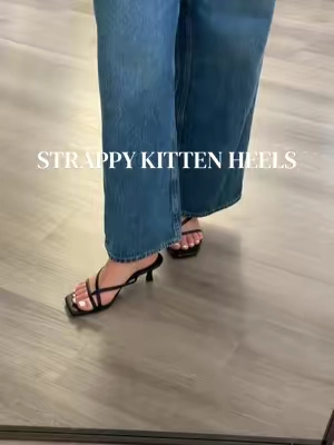 so affordable too 🤍 fits true to size! #kittenheels #kittenheel #strappysandals #strappyheels #tiktokshopjumpstartsale 