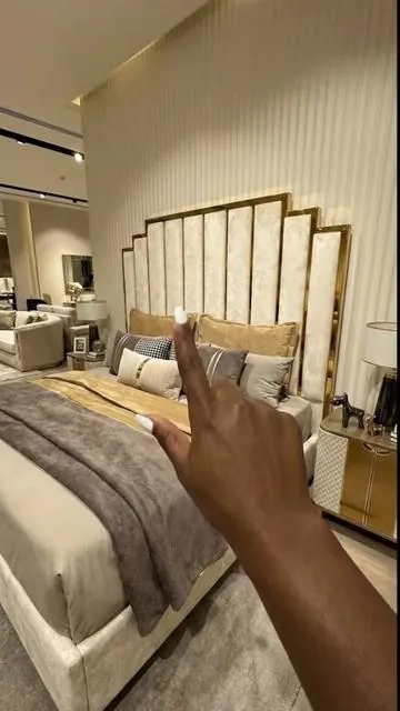 GOLD Trim BedFrame SALE HURRY 🏡😍🛌 #bedframe #gold #bed #decor #sale 