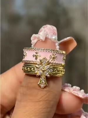 perfect rings for my Christian girls✝️💖 #christiangirl #christianwoman #godisgood #christiantiktok #crossjewelry 
