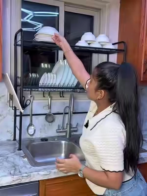 Kitchen Set Up Ideas, Dish Organizer Rack+Hooks, Sink cleaning hacks, Over Sink Rack, Dish rack ideas, Washing dishes hacks, Sink Dish Drying Rack, Dish Rack, #TikTokCreatorSearchInsightsIncentive #sinkrack #kitchenutensils #kitchengadgets #arjunchuwan @Miaoli-US 
