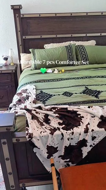 Western Boho 7-Piece Comforter Set 🤎✨ Transforma tu dormitorio con un estilo western boho elegante, cálido y acogedor. Diseño completo de 7 piezas que eleva cualquier espacio sin gastar de más. #WesternBedding #AffordableHome #WesternStyle #bedding 