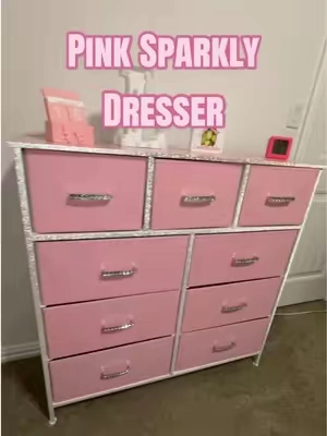 Beautiful Pink and Sparkly Bedroom Dresser