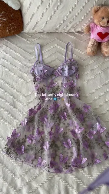 Sooo beautiful!!!! This butterfly nightdress wins🏆✨ #dress #nightdress #minidress #tiktokshopholidayhaul #spotlightfinds 