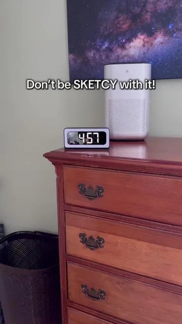 Hidden Camera Digital Clock - This alarm clock has a hidden camera. It gives you real time notifications and alerts. Perfect for home security or as a nanny cam. Just don’t use it for spying on others. #hiddencamera #alarmclock #nannycam #homesecurity #tiktokfinds 