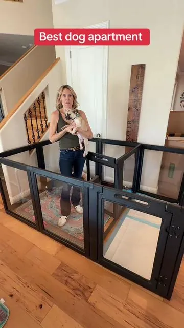 This is only dog apartment I use! It’s hands down my favorite!! Many size options available! Charlie is available for adoption too!  #fxwdogplaypen #dogs #dogsoftik #playpen #puppy 