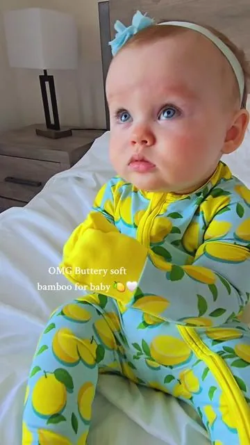 Buttery soft bamboo baby PJs 🍋 Breathable, moisture-wicking, fold-over hands and feet, and a two-way zipper. Almost 50% off — run.  #BabyPajamas #BambooPJs #BambooBaby #BabyEssentials #momtok 