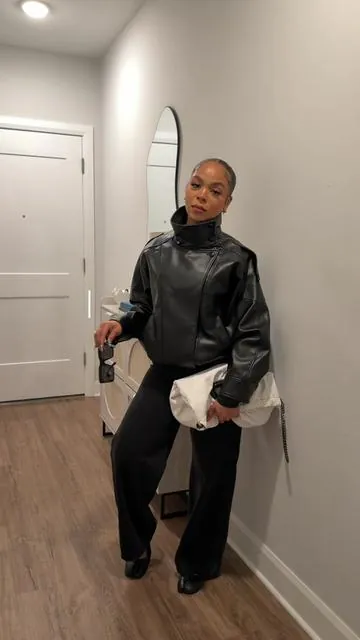 Obsessed with this jacket/ outfit is an understatement #ysljacket #zarajacket #tiktokshop #tiktokviraljacket #leatherjacket 
