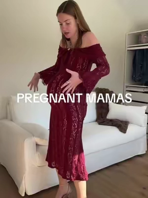 Stunning and so comfortable 🤩 #lacedress #offshoulder #pregantmom #TikTokShopJumpStartSale #fanfavoritedeals 