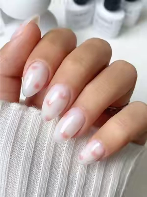Milky white nails with a whisper of pink—because love should be soft, not loud. 💕💅🥰#fypage #valentinesdaygiftideas #diynails #nailtutorials #gelxnails 