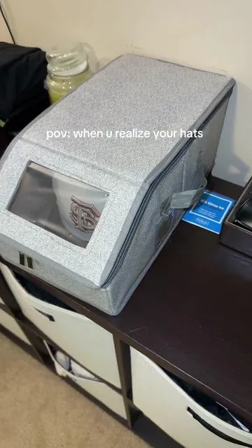 When you’re tired of your hats getting crushed and dirty, you need this hat storage box. #tiktokshopjumpstartsale #hatstorage #hatbox #closetorganization #closetmakeover 