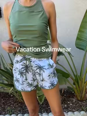 This mom-approved swim set is EVERYTHING 🙌 Shorts + a supportive top = cute, comfy, and I can actually move around in it 😅 Perfect for pool days, beach trips, and chasing kids 🏖️ #swimshorts #swimwear #beachwear #resortwear #swimsuits 