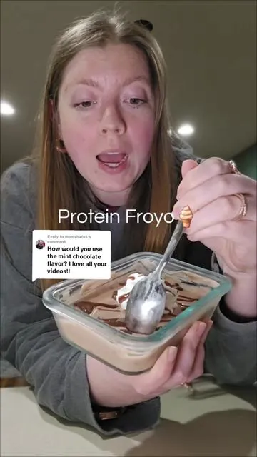 Replying to @momshafe3 mint chocolate is definitely a personal favorite #proteinfroyo #froyo #cleansimpleeats #proteinpowder #highproteindessert  *as of today 1/27 sale is active, prices subject to change