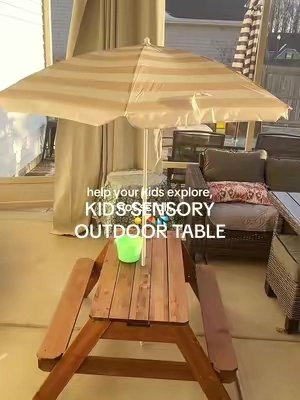 This 3-in-1 kids sensory picnic table makes it easy to do hands on learning — Perfect for moms who want screen free play, independent learning, and something their kids will actually use all summer☀️⛱️💦 One setup + Multiple ways to play!! #handsonlearning #toddlermoms #outdoorplay #screenfreeplay #kidsoutdooractivities  