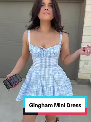 The IT style for spring is gingham, and this little mini dress is the right length. #minidress #gingham #springdress #edikted 