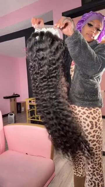 This wig was so long it was a 36in deep wave wig from Imani hair@ImaniHair #explorepage✨ #wiginfluencer #fyp #viral #highlight 
