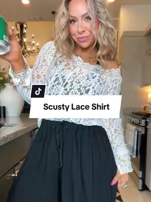Stretchy Lace Top?! Say no more💅🏼 #offshouldertop #lacetop #lacetops #midsizeoutfits #laceshirt @SCUSTY 