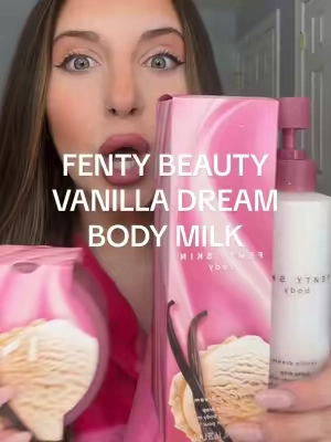 NEW Vanilla Dream body milk from Fenty! They took the scent of their limited edition body butter and its now in the milk!  🍨 packed with luxe oils, butters, glycerin. It locks in moisture!  Just dropped so run!!  @Fenty Beauty  #fenty #fentybeauty #buttadrop #tiktokshopcreatorpicks #bodycare 