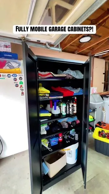 This all-metal 5-shelf storage cabinet is a garage game-changer. Heavy-duty steel, tons of storage, and smooth rolling caster wheels so you can move it wherever the mess is. Perfect for tools, car care, cleaning supplies, or that “I’ll organize it later” pile 😮‍💨 Built tough, looks clean, and actually keeps your garage under control. #GarageOrganization #StorageCabinet #GarageUpgrade #ToolStorage #HomeOrganization 