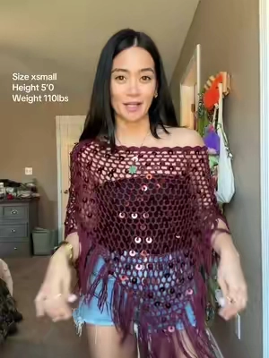 This fringe sequin crochet poncho is absolutely adorable! @Edikted  #poncho #edikted #outfit #tiktokshopcreatorpicks #OOTD 
