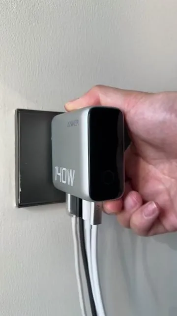 Fast charge up to 4 devices with this anker 140W laptop charger#anker #charger #fastcharger #charging #techtok 
