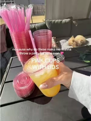 No cause I’m trying to throw a party asap with these — but also love them for my daily energy drinks & iced coffee ✨ #pinkcups #plasticcups #pinkparty #girlsnightvibes #partydecorideas 