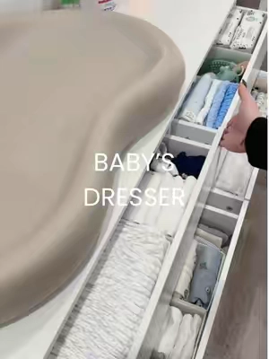 organizing my baby’s dresser🧸☁️ #nestwithme #nesting #pregnant #babytok #nurserydresser 