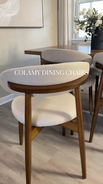 These dining chairs are my favorite furniture piece. #diningchairs #diningroom #colamychairs #colamy #diningroommakeover  