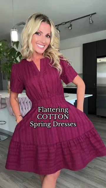 Gorgeous flattering comfortable cotton dresses with POCKETS?! #casualdress #springdress #minidress #cottondress #tiktokshopcreatorpicks
